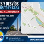 Cortes y desvíos de tránsito en CABA por la Carrera de la Independencia este 9 de Julio