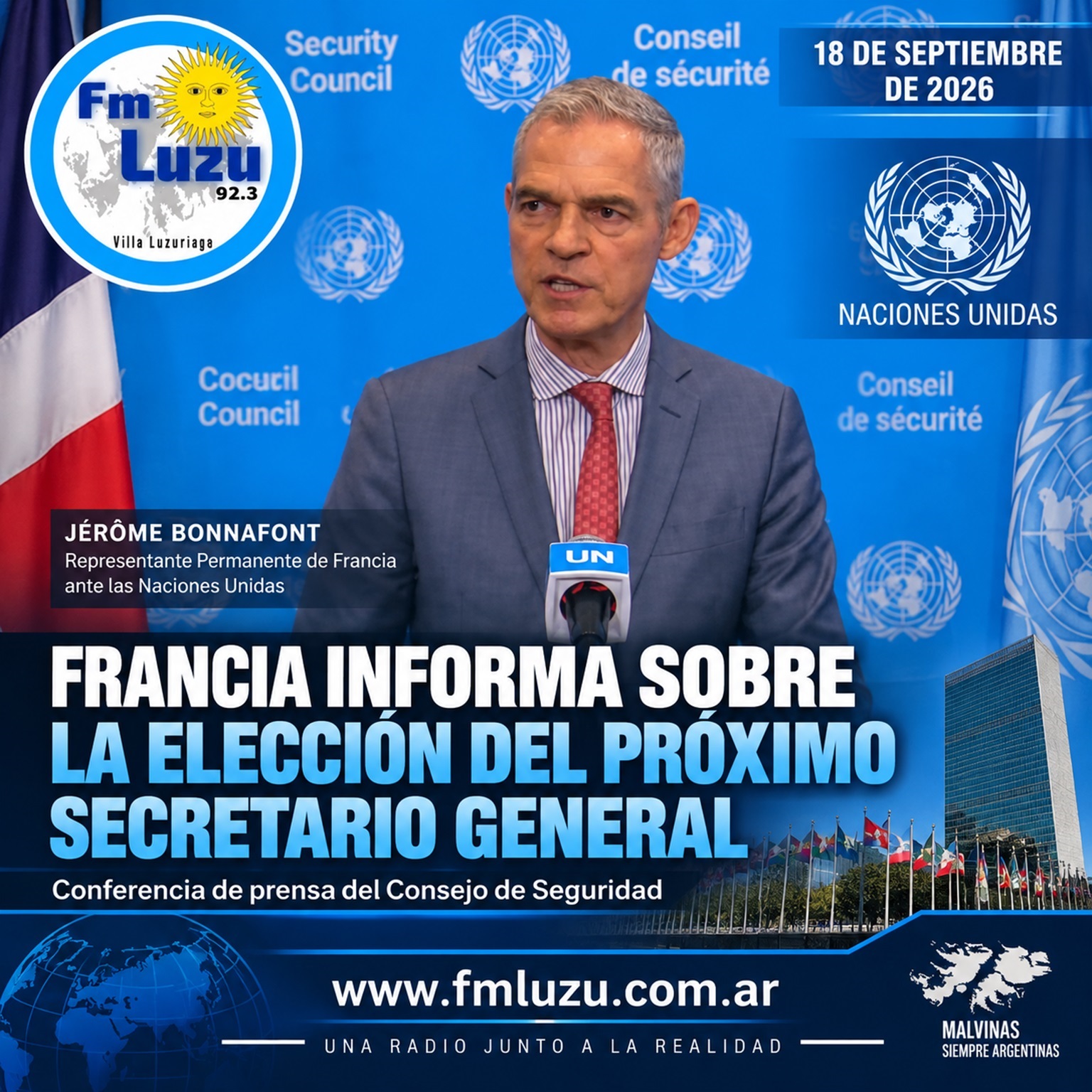 Jérôme Bonnafont informa sobre la elección del próximo Secretario General de la ONU