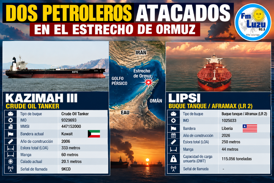 Dos petroleros atacados en el estrecho de Ormuz: Kazimah III y Lipsi